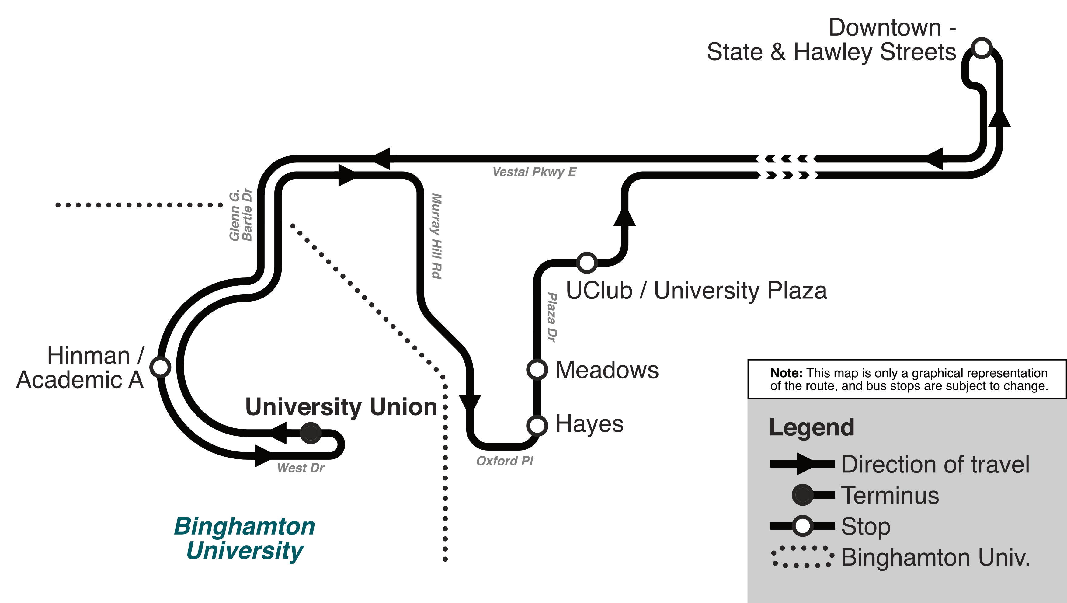 Downtown Express Route Map