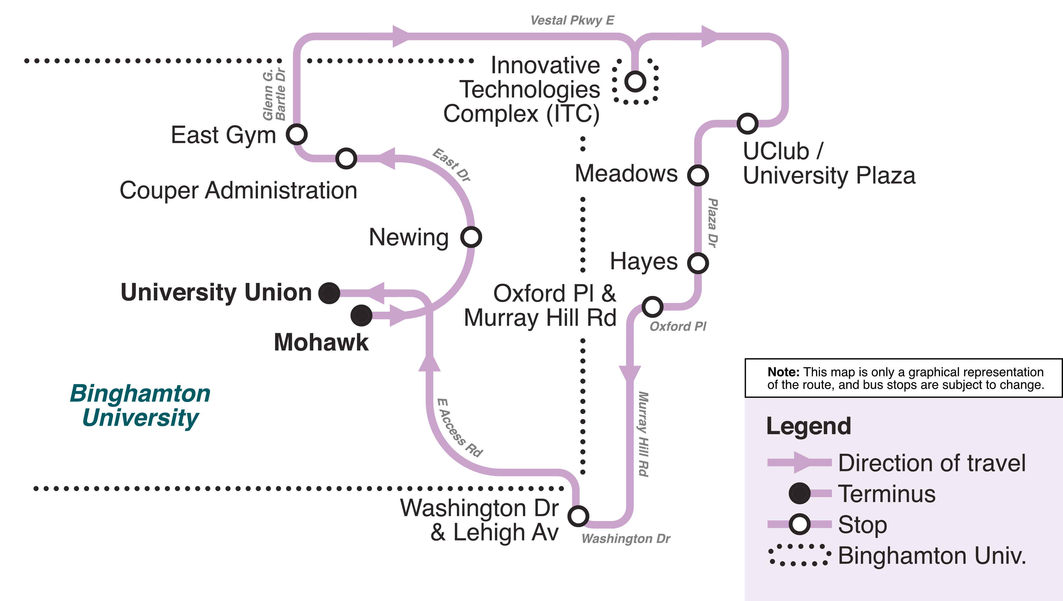 ITC-UClub Shuttle Route Map