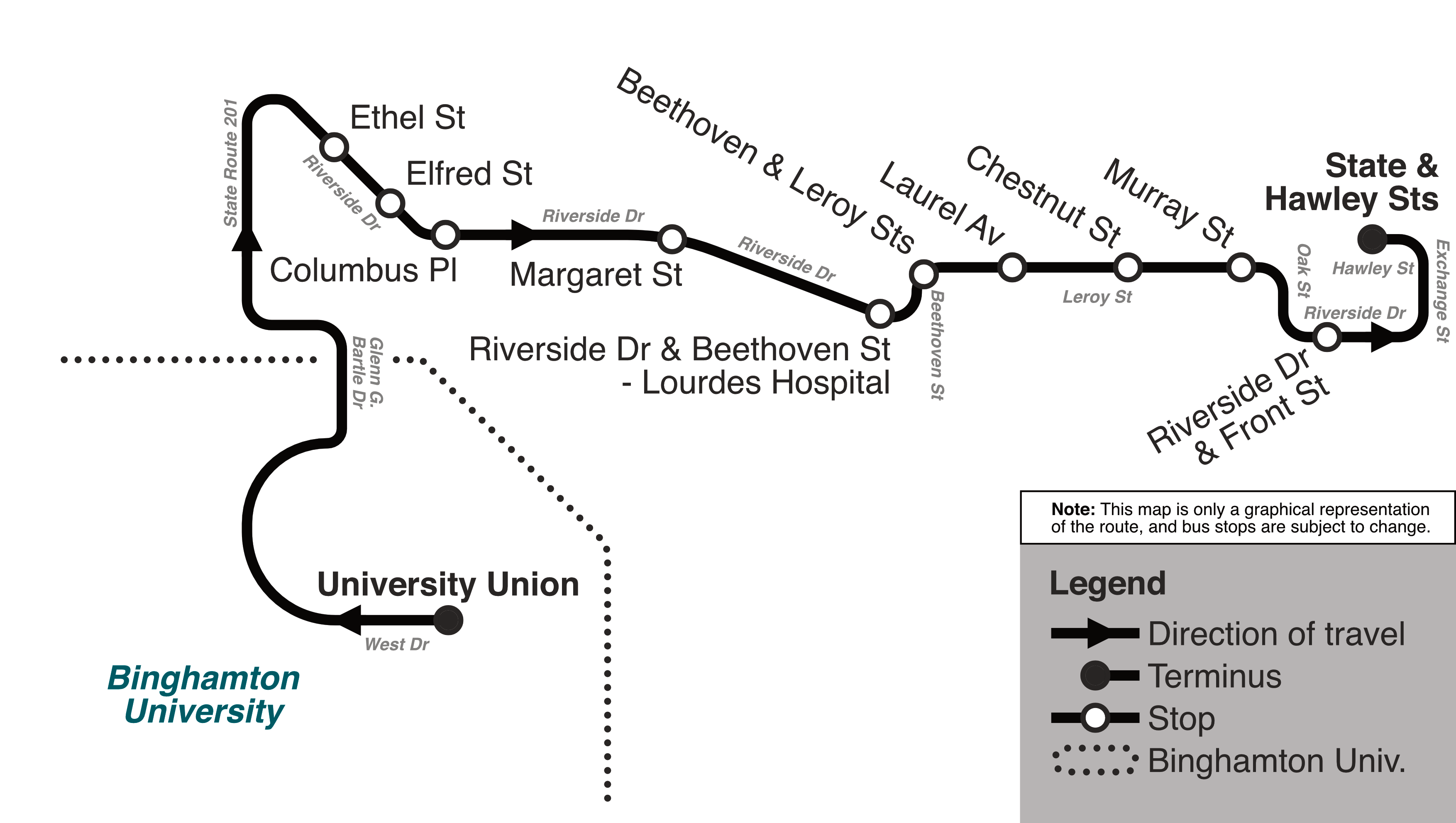 Late Nite DCL Outbound Route Map