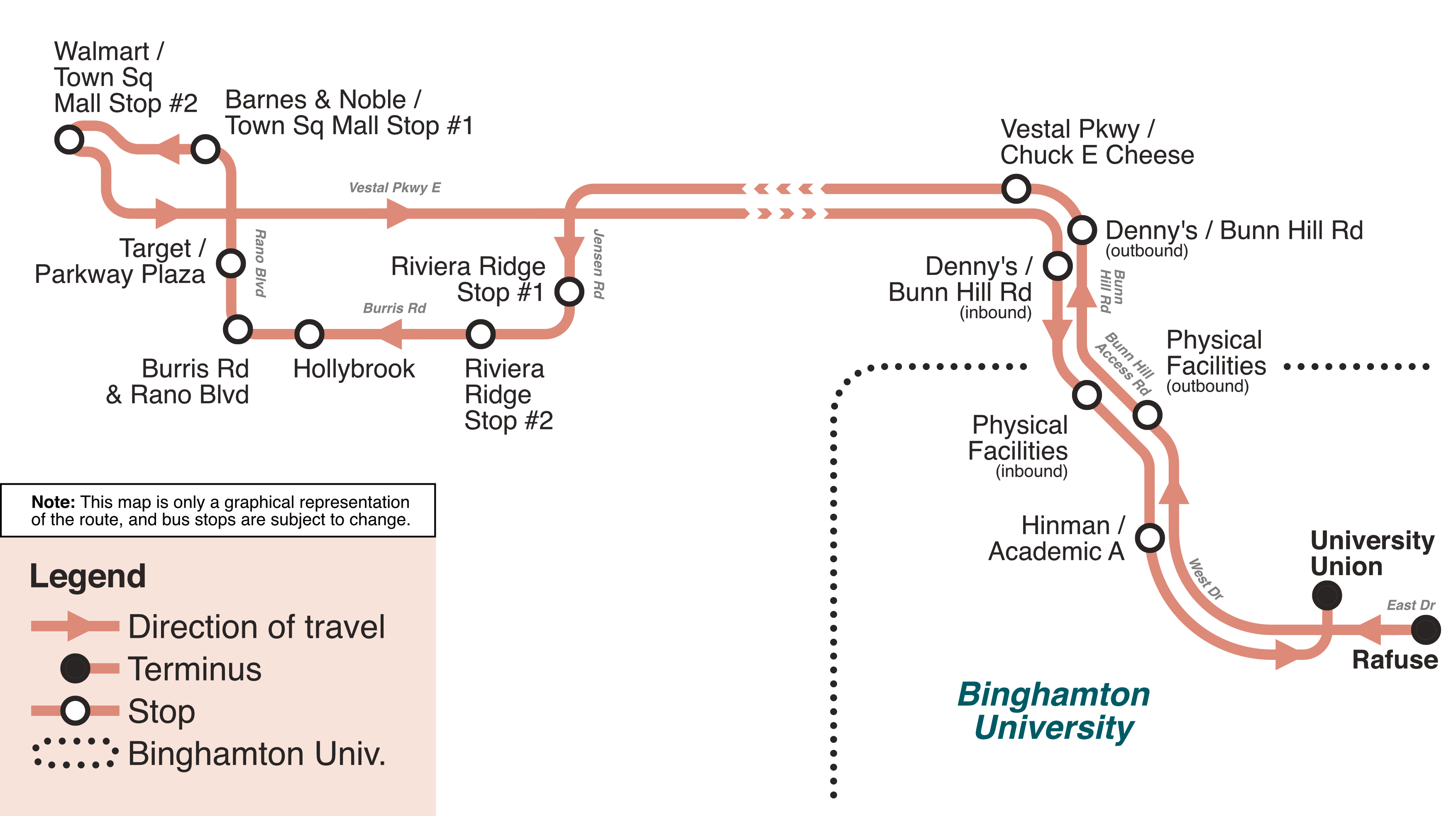 RRT Shuttle Route Map