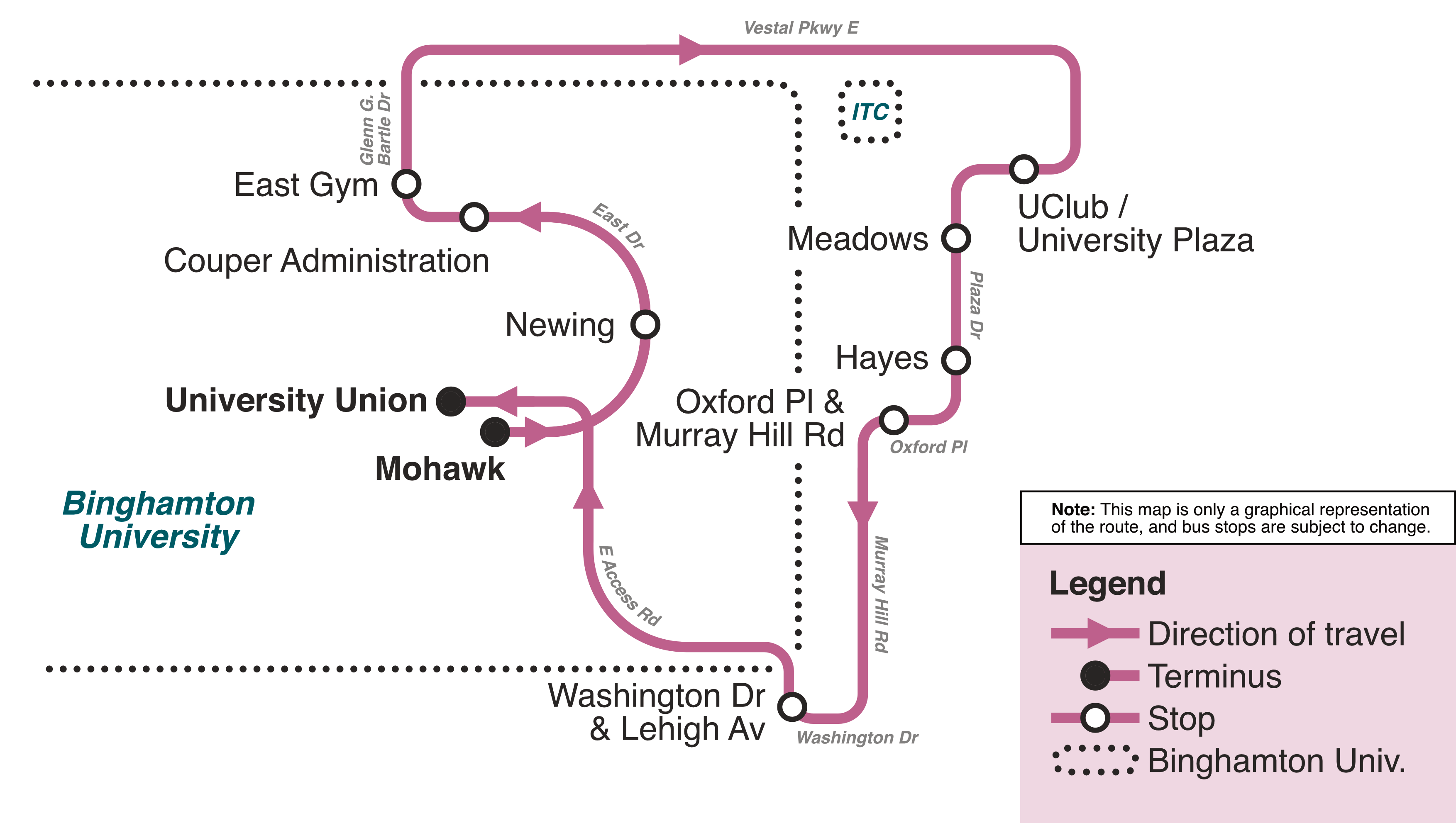 UClub Shuttle Route Map