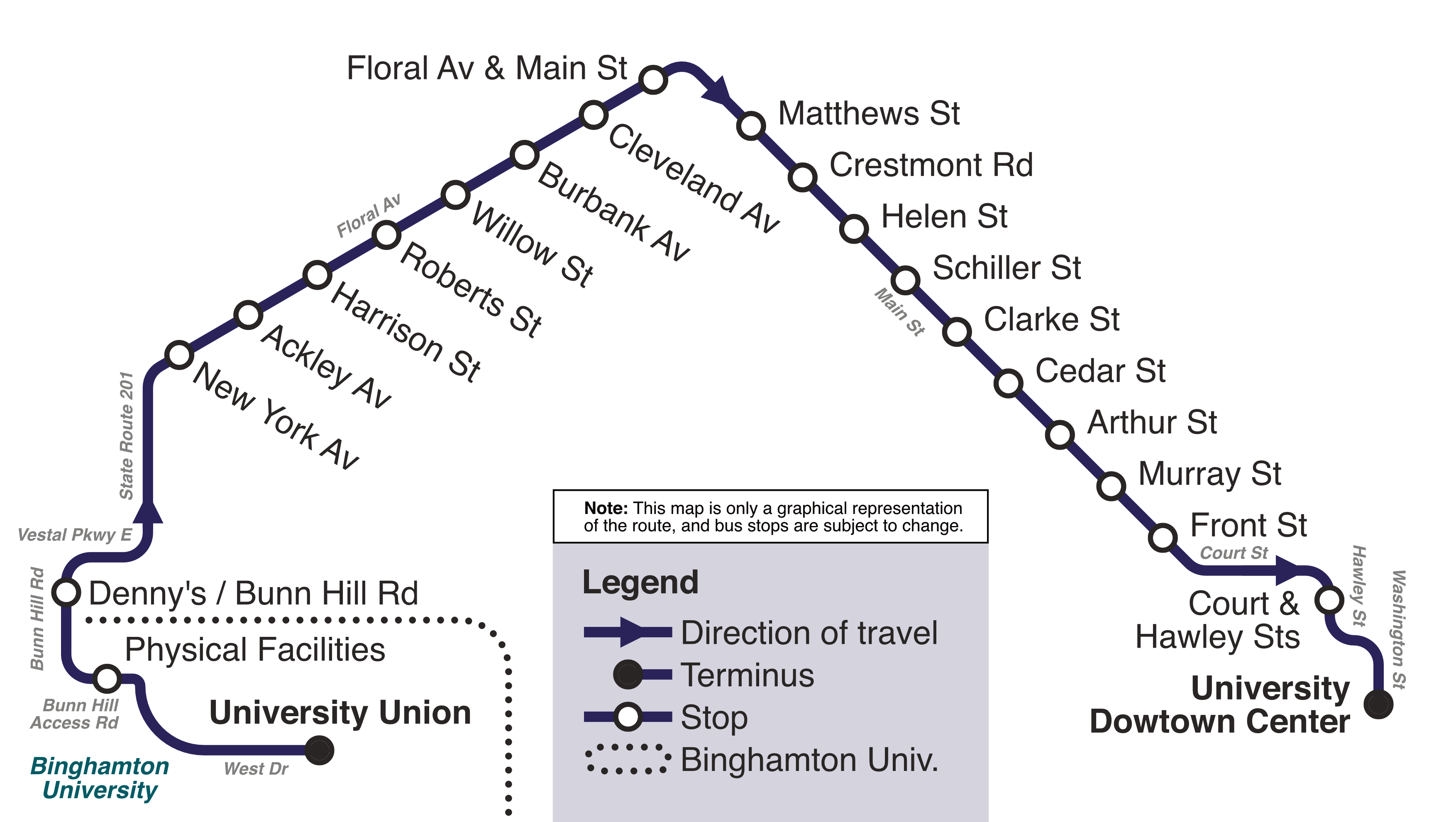 Westside Outbound Route Map